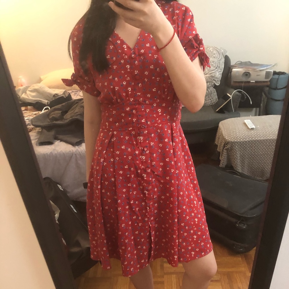 Red Dress, Knee-Length, Size M